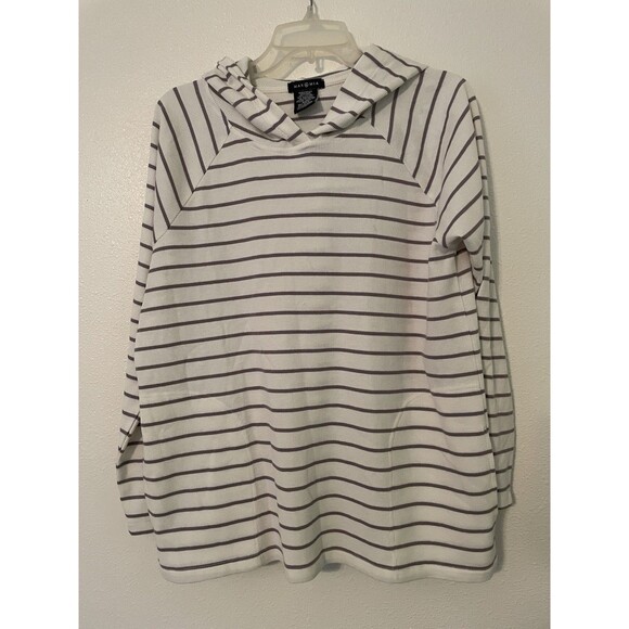 Max & Mia Tops - Max & Mia Stripe Waffle Knit Lounge Hoodie Womens Medium Sage Pullover